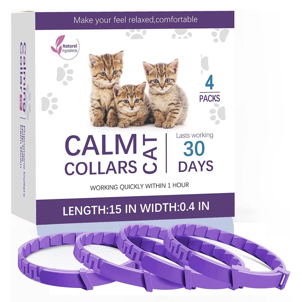 Portable Pet Calming Collars Long Lasting Stress Anxiety Relief Pet Neck Accessories for Cats Dogs