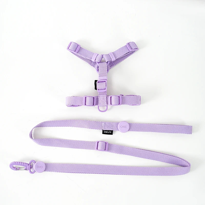 Dog Harness Dog Collar Dog Leash Macarone Color Cat Accessories Pet Small Dog Accessories Small Dog Harnessdog Supplies