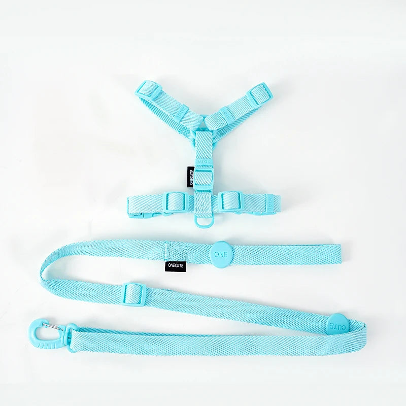 Dog Harness Dog Collar Dog Leash Macarone Color Cat Accessories Pet Small Dog Accessories Small Dog Harnessdog Supplies
