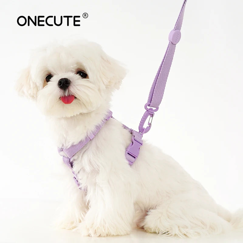 Dog Harness Dog Collar Dog Leash Macarone Color Cat Accessories Pet Small Dog Accessories Small Dog Harnessdog Supplies